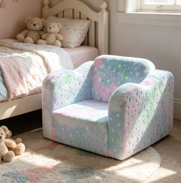 Colourful Stars Fold Out Toddler Sofa Bed